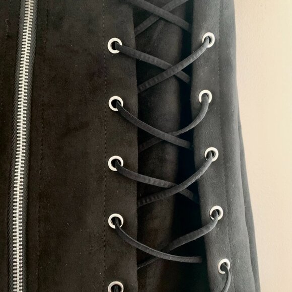 Seek The Label Faux Suede Lace-Up Bodycon Dress - Picture 9 of 11